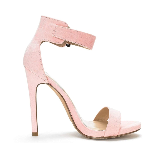 Fashion Pump Heel Sandals - PINK SUEDE - 1